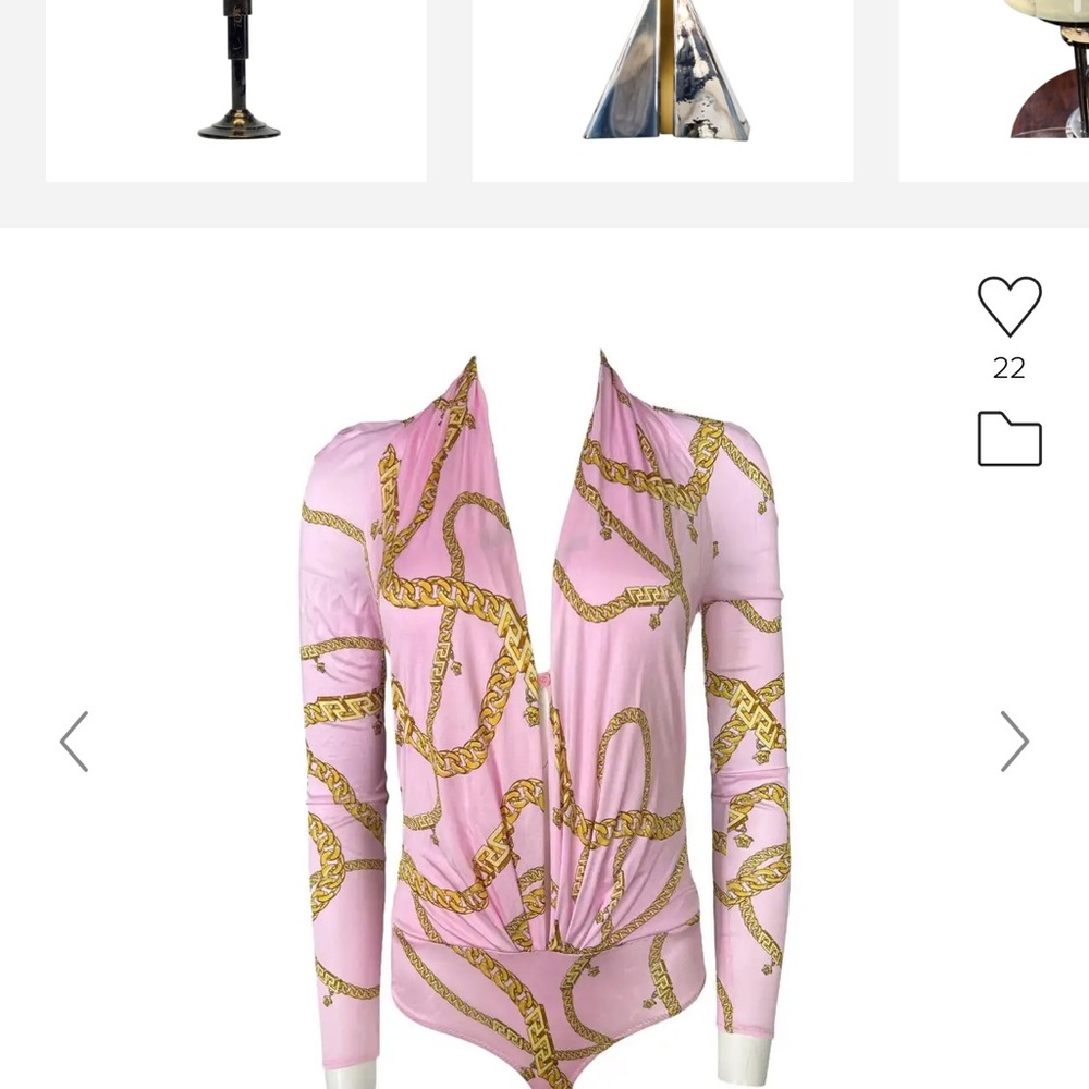 Versace Pink and Gold Chain Bodysuit